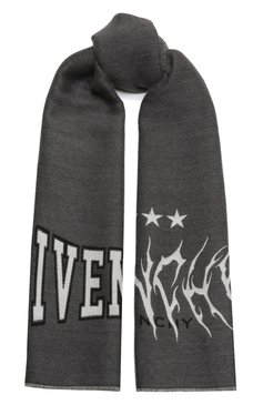 Мужской шарф из шерсти и шелка GIVENCHY серого цвета, арт. GV4518/J5296 | Фото 1 (Материал: Текстиль, Шерсть; Нос: Не проставлено; Материал сплава: Проставлено; Мужское Кросс-КТ: Шарфы - с бахромой; Кросс-КТ: шелк, шерсть)