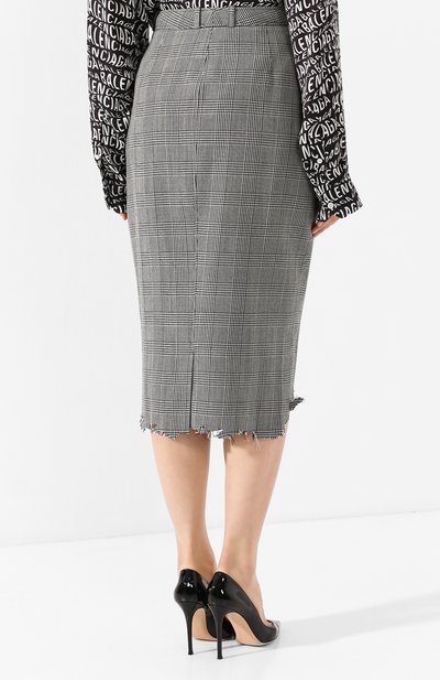 Шерстяная юбка VETEMENTS, арт. WAH20SK400/GREY CHECK, фото 4