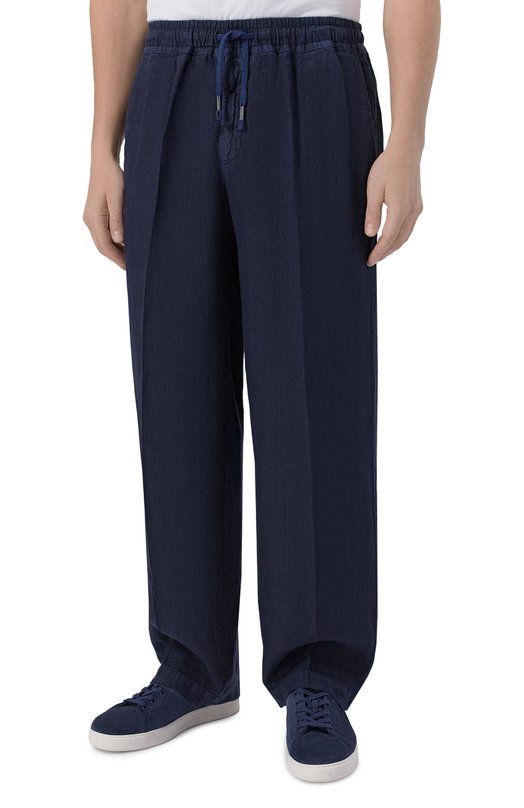 Льняные брюки InLinum PAJAMA/TR0PEA Синий  PAJAMA/TR0PEA Фото 3