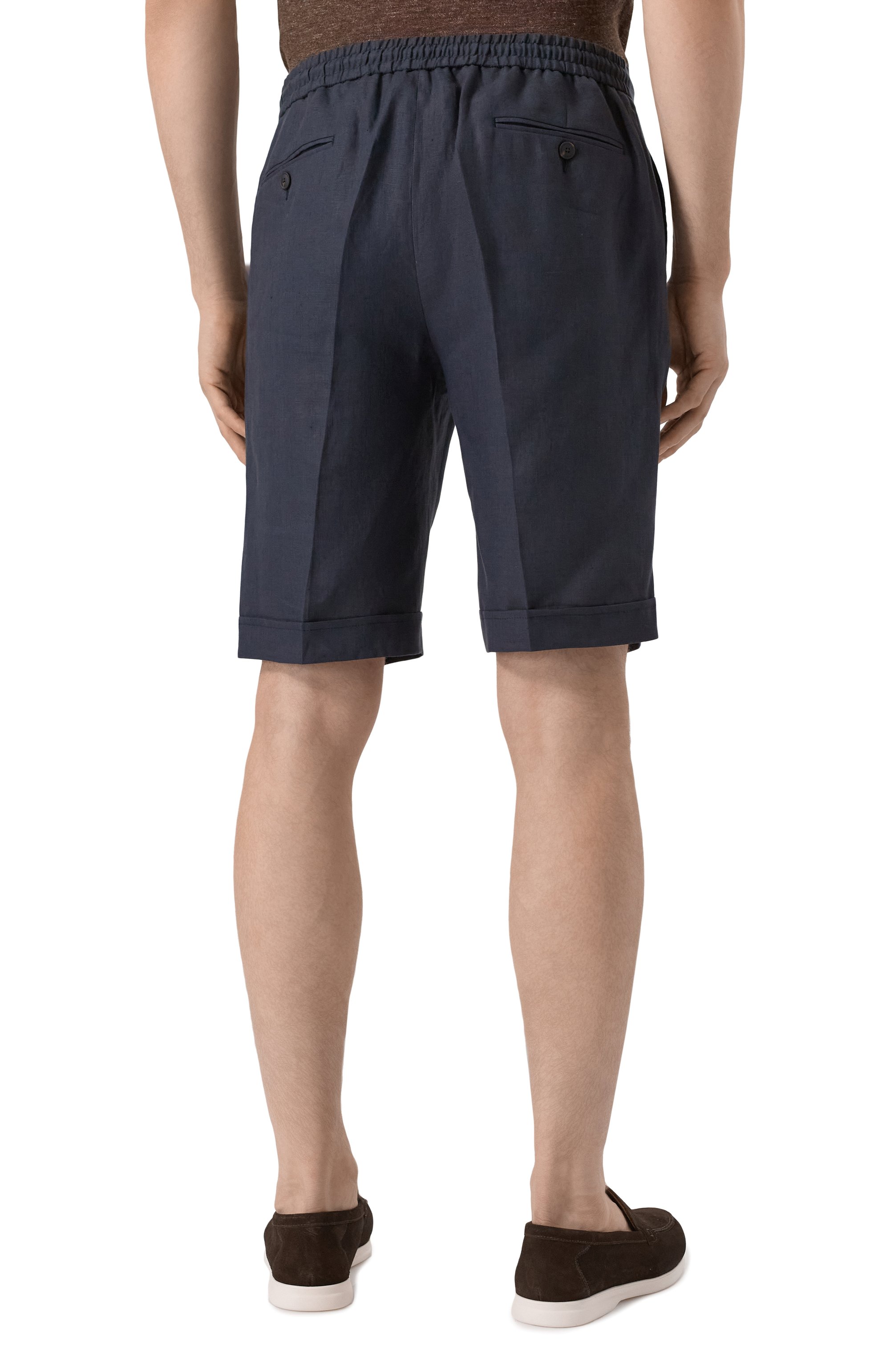 Льняные шорты GRAN SASSO темно-синего цвета по цене 29250 руб., арт. 76112/50017, фото 4 Льняные шорты GRAN SASSO, арт. 76112/50017, фото 4