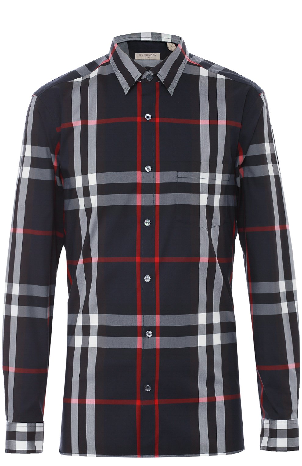 Хлопковая рубашка с воротником кент BURBERRY, арт. 4006731, фото 1