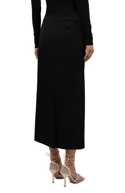 Шерстяная юбка BOTTEGA VENETA черного цвета по цене 99300 руб., арт. 659561/VKIS0, фото 4 Шерстяная юбка BOTTEGA VENETA, арт. 659561/VKIS0, фото 4