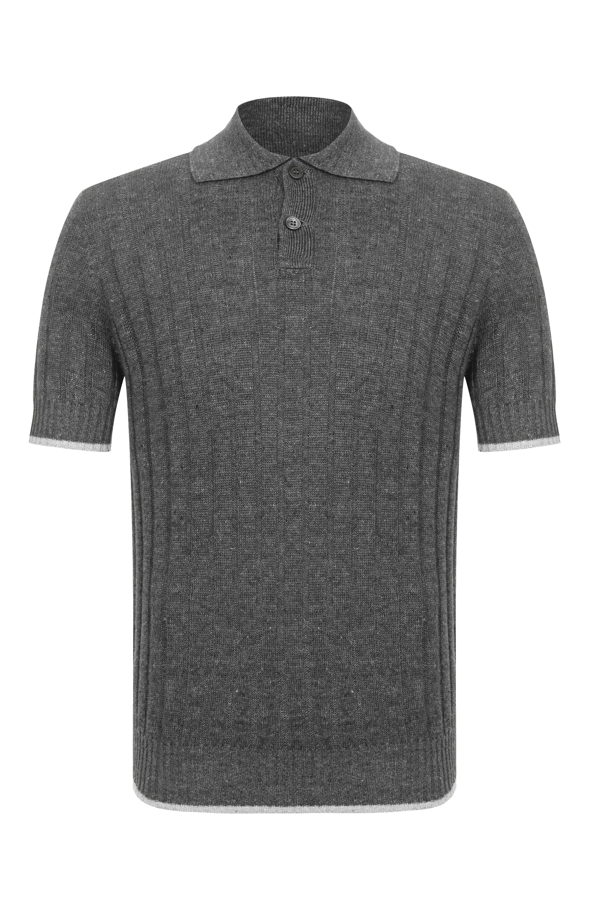 Поло изо льна и хлопка BRUNELLO CUCINELLI, арт. M2L707605, фото 1