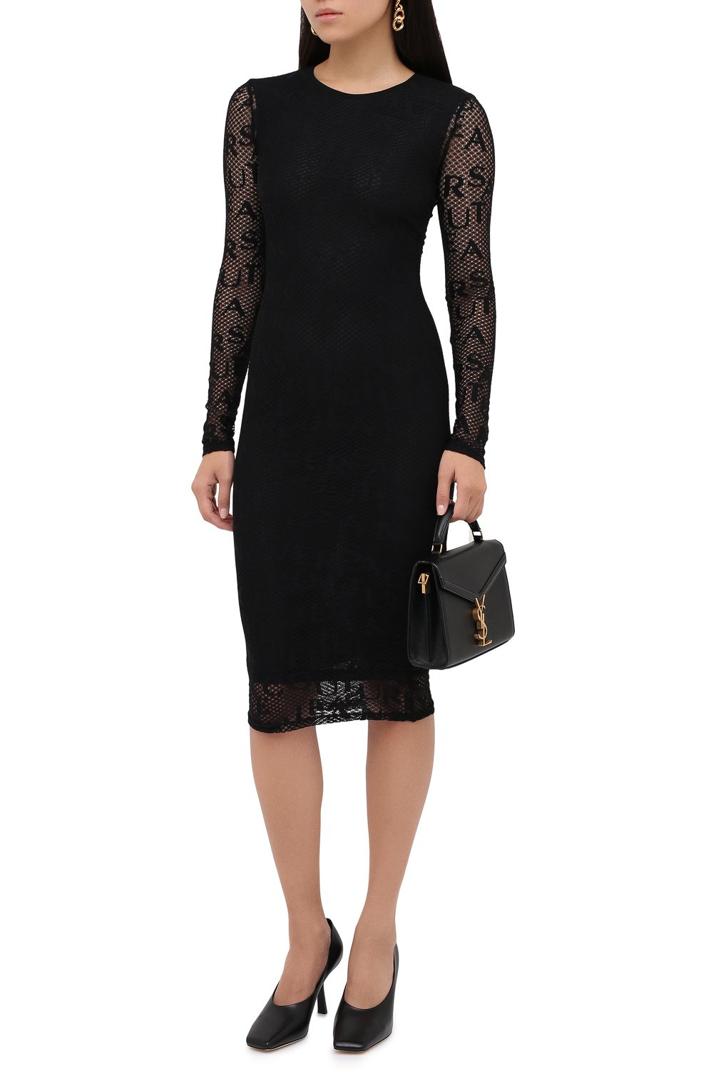 Платье VERSACE JEANS COUTURE черного цвета по цене 35300 руб., арт. D2HZB426-ZDM907/04889, фото 2 Платье VERSACE JEANS COUTURE, арт. D2HZB426-ZDM907/04889, фото 2