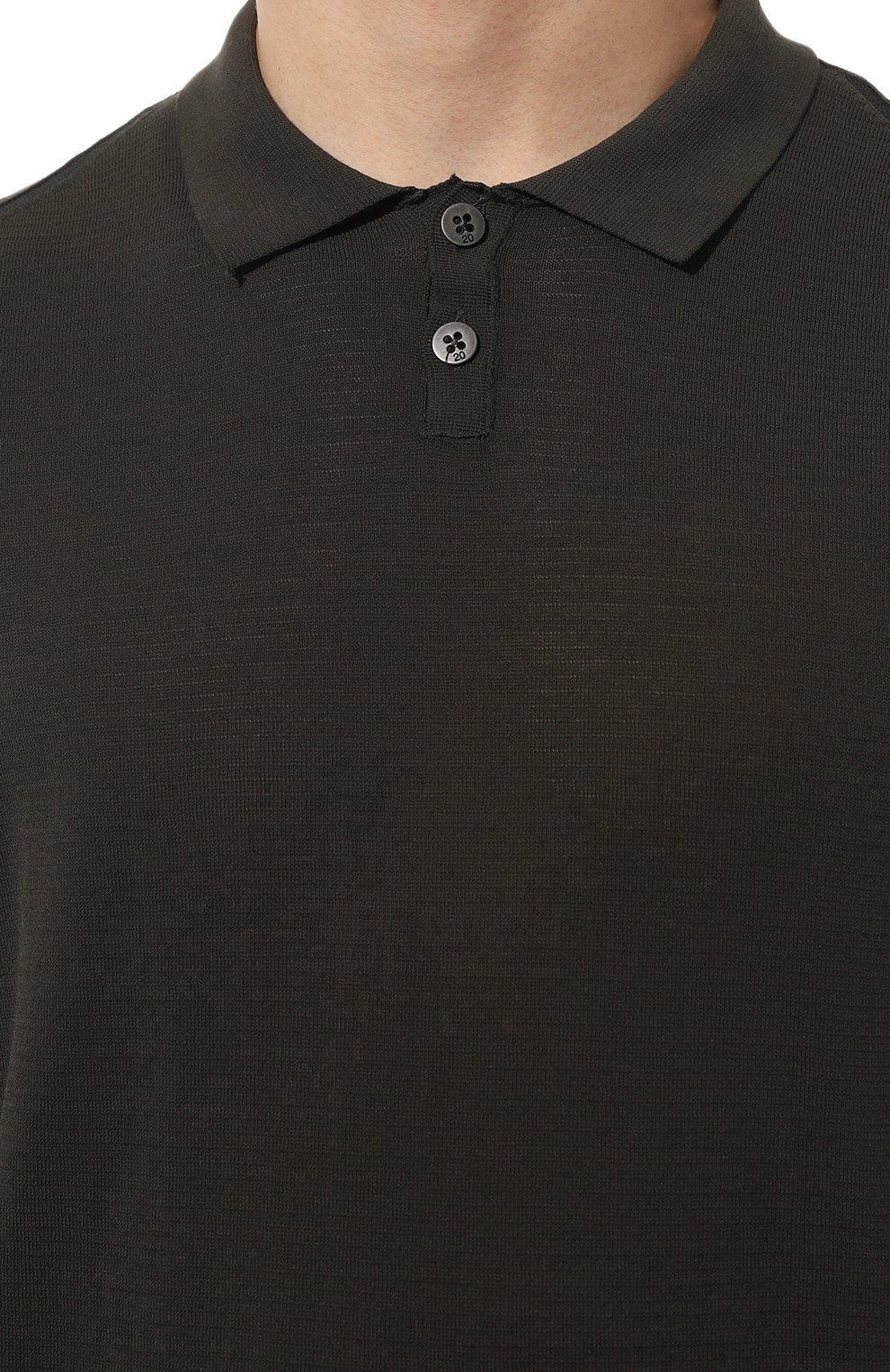 Поло из хлопка и вискозы TRANSIT хаки цвета по цене 31300 руб., арт. CFUTRT9442, фото 5 Поло из хлопка и вискозы TRANSIT, арт. CFUTRT9442, фото 5