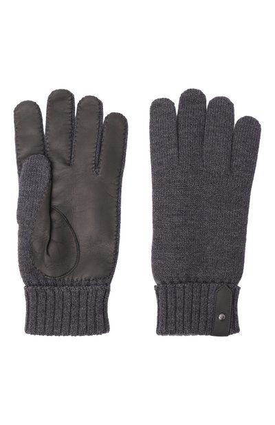 Комбинированные перчатки CANALI темно-серого цвета по цене 49850 руб., арт. GUA01/ZC00049, фото 3 Комбинированные перчатки CANALI, арт. GUA01/ZC00049, фото 3