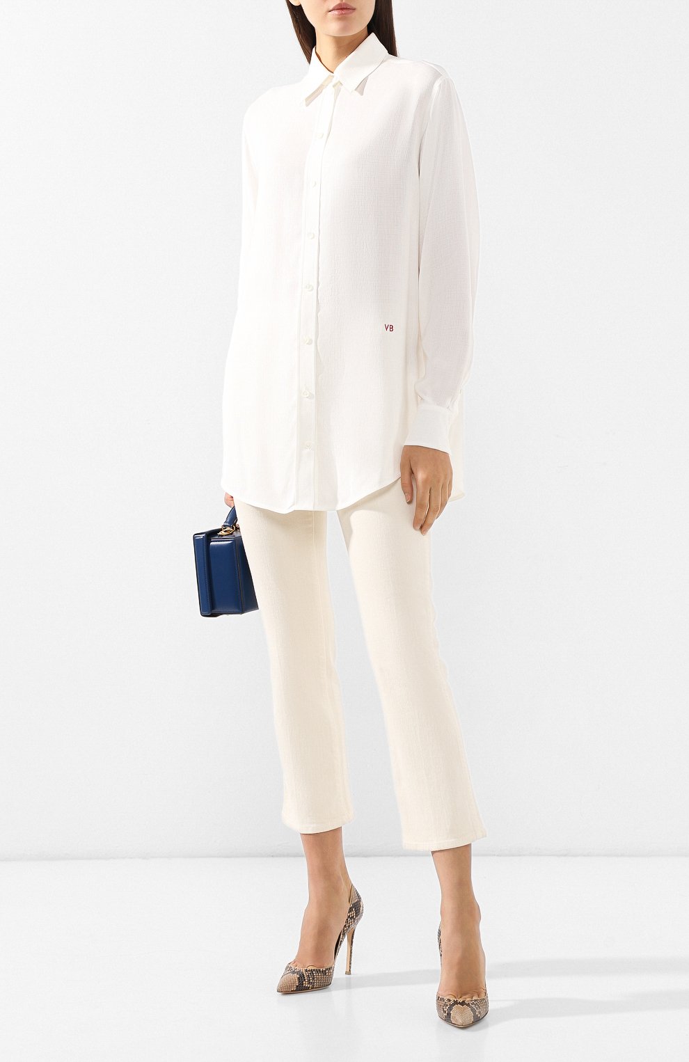 Рубашка из смеси вискозы и шелка VICTORIA BECKHAM, арт. SH LNG 1730 PSS19 FLUID MESH, фото 2