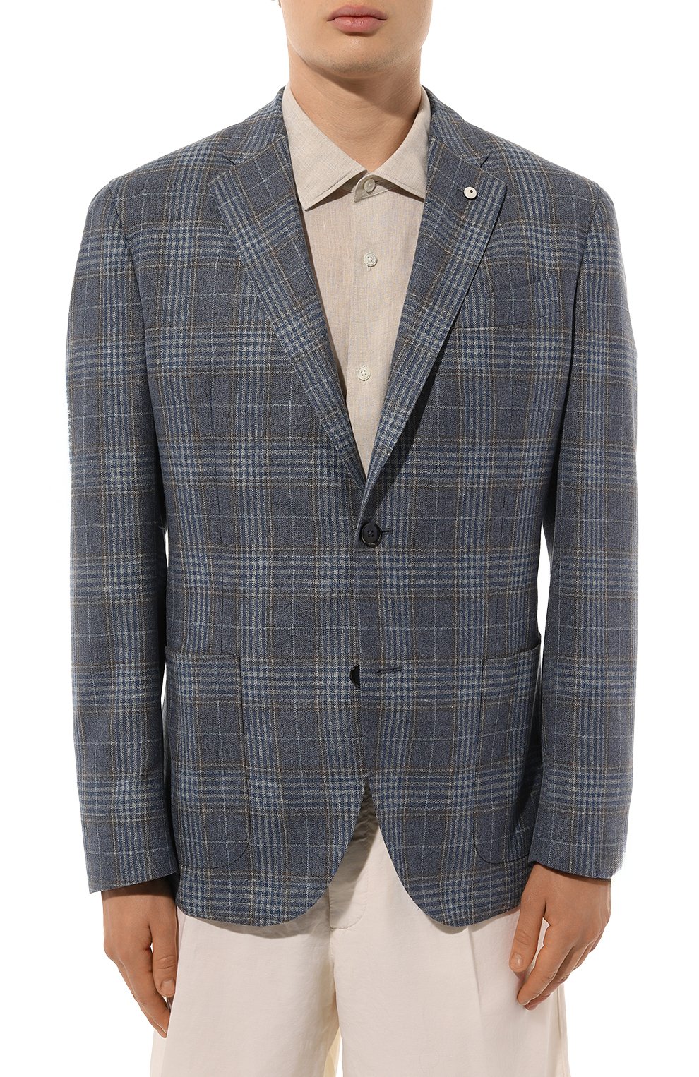 Пиджак из шелка и шерсти L.B.M. 1911 синего цвета по цене 108000 руб., арт. 2652/42306, фото 4 Пиджак из шелка и шерсти L.B.M. 1911, арт. 2652/42306, фото 4