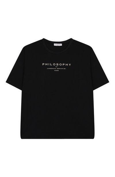 Хлопковая футболка PHILOSOPHY DI LORENZO SERAFINI KIDS, арт. I1E605/5203/12-14