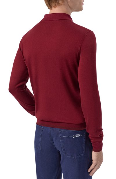 Шелковое поло с отделкой из кожи аллигатора ZILLI, арт. KZP001M0641VZARG0, фото 4