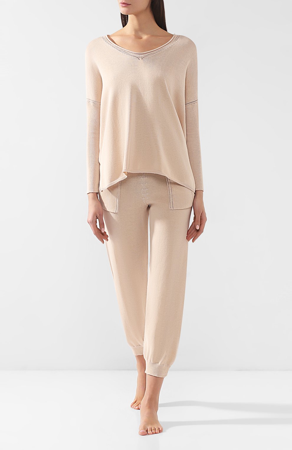 Джоггеры из смеси хлопка и шелка ZIMMERLI кремового цвета по цене 45600 руб., арт. 5169-4074, фото 2 Джоггеры из смеси хлопка и шелка ZIMMERLI, арт. 5169-4074, фото 2