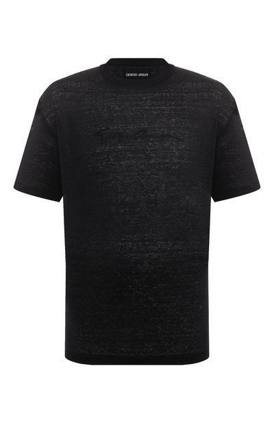 Мужская льняная футболка GIORGIO ARMANI, арт. 3DSM73/SJDJZ
