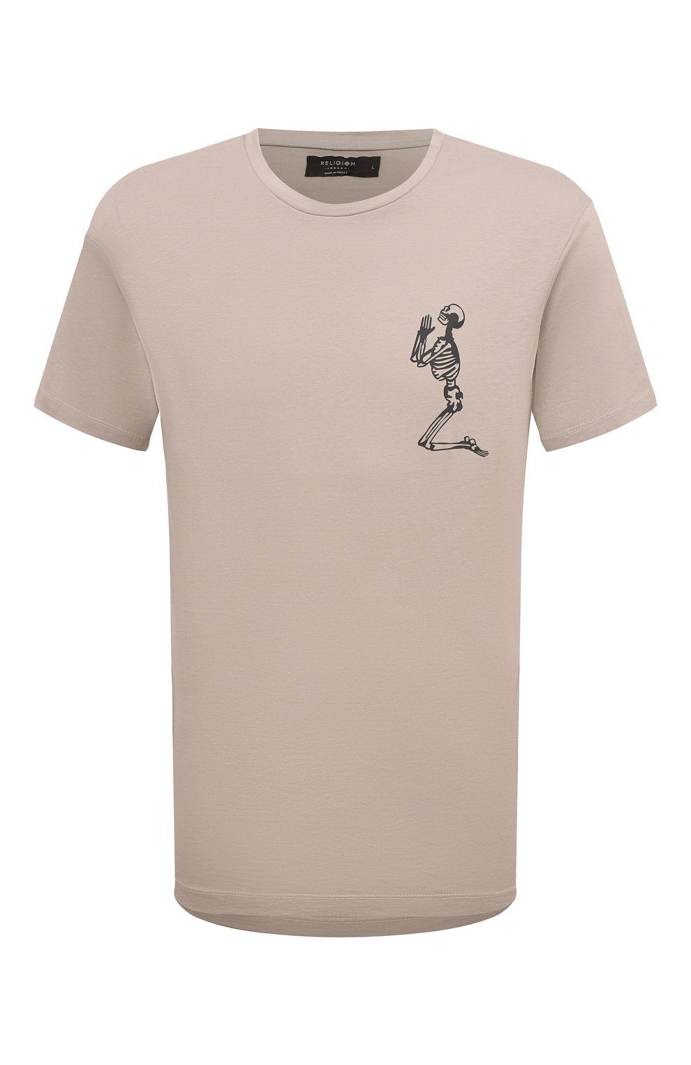 Хлопковая футболка RELIGION бежевого цвета по цене 5195 руб., арт. 12TLTN03, фото 1 Хлопковая футболка RELIGION, арт. 12TLTN03, фото 1