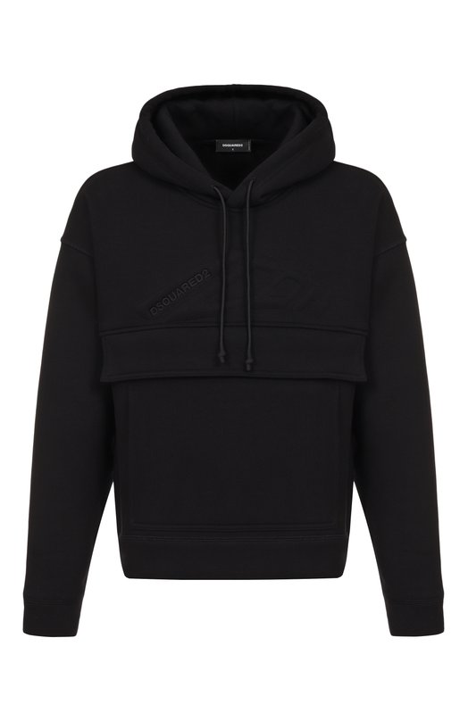 Хлопковое худи Dsquared2 S79GU0144/D25007 Чёрный S79GU0144/D25007