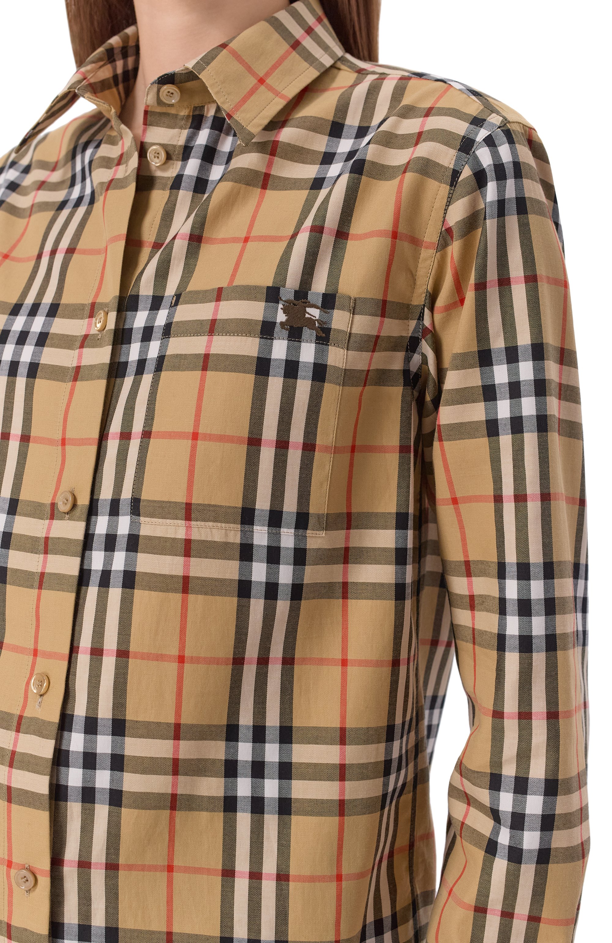 Хлопковая рубашка BURBERRY бежевого цвета по цене 84700 руб., арт. 8119172, фото 5 Хлопковая рубашка BURBERRY, арт. 8119172, фото 5