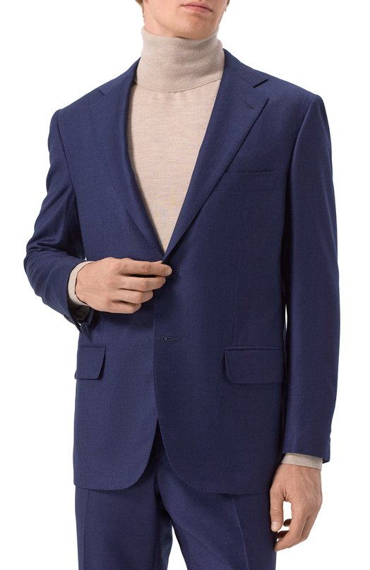 Шерстяной костюм Kiton UA81K0101E15 Синий  UA81K0101E15 Фото 4