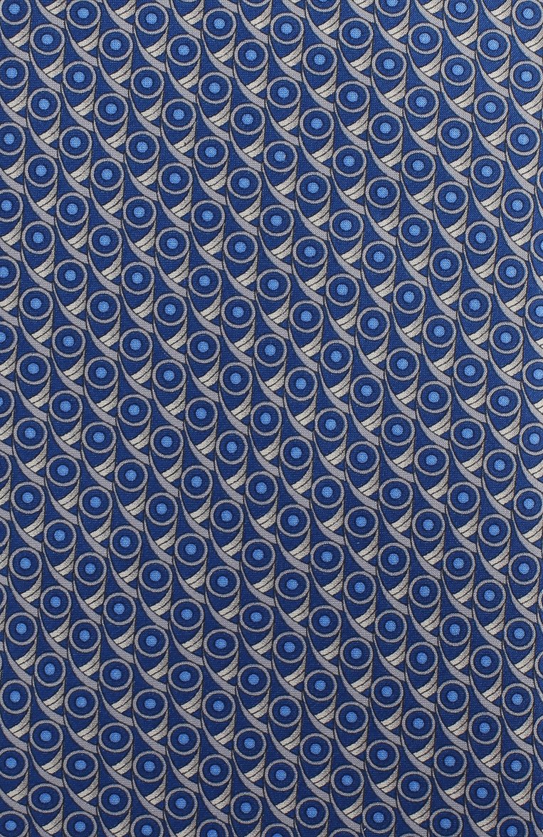 Мужской комплект из шелковых галстука и платка LANVIN синего цвета, арт. 4162/TIE SET | Фото 3 (Материал: Текстиль, Шелк; Нос: Не проставлено; Материал сплава: Проставлено)