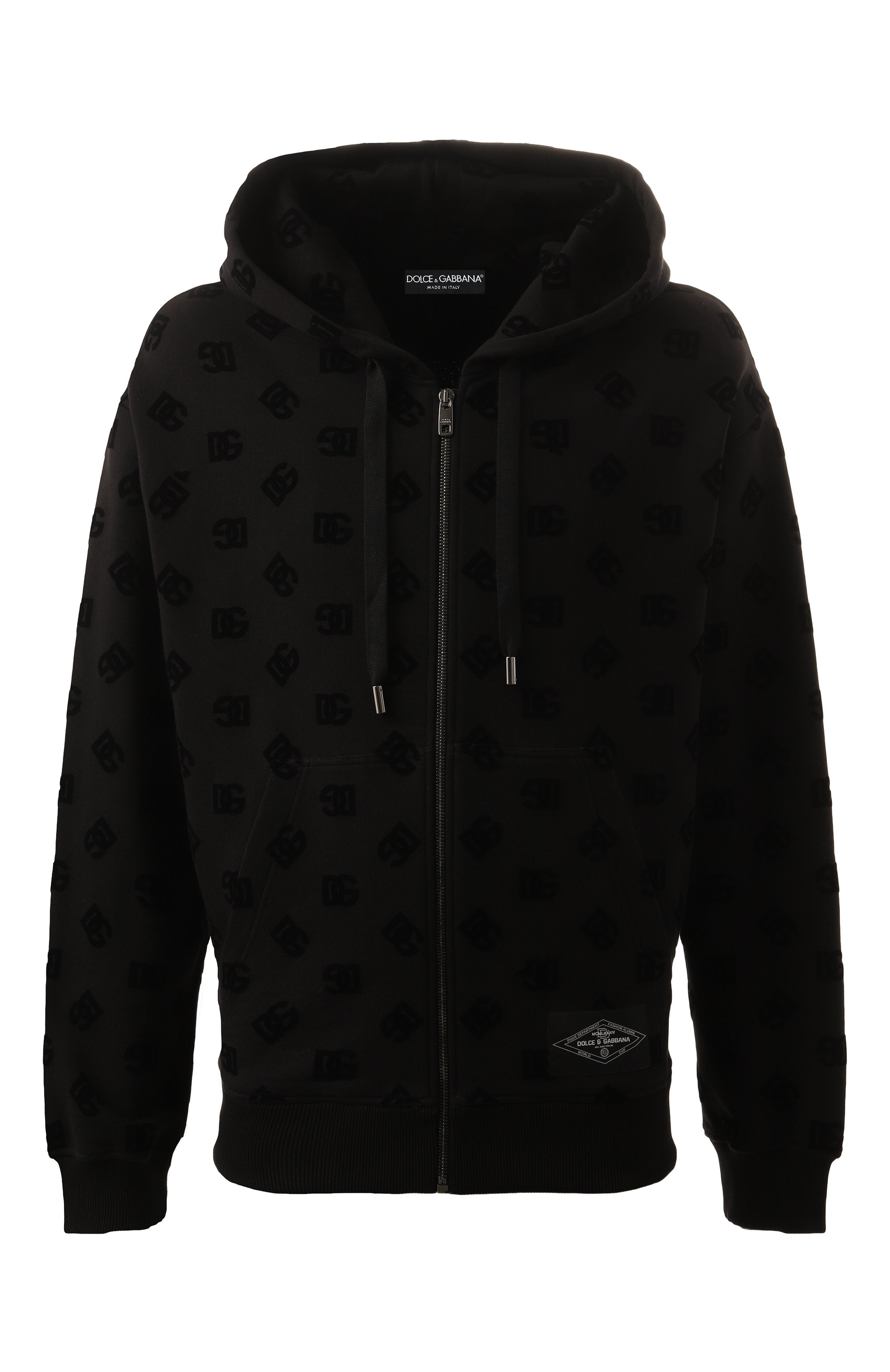 Хлопковая толстовка DOLCE & GABBANA черного цвета по цене 98550 руб., арт. G9AIYT/G7NWD, фото 1 Хлопковая толстовка DOLCE & GABBANA, арт. G9AIYT/G7NWD, фото 1