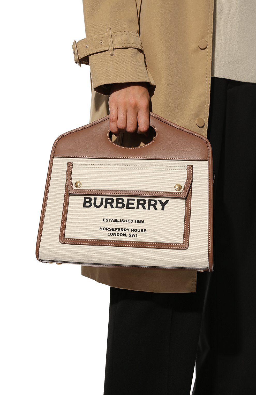Сумка-тоут BURBERRY коричневого цвета по цене 187500 руб., арт. 8036784, фото 2 Сумка-тоут BURBERRY, арт. 8036784, фото 2