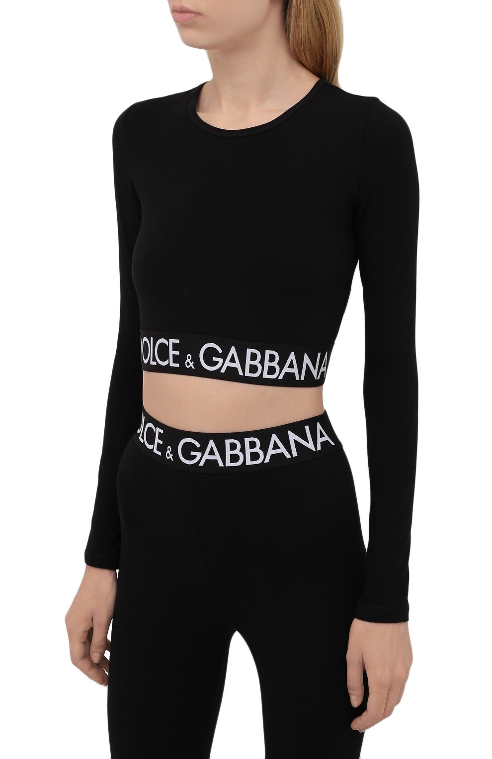 Хлопковый топ DOLCE & GABBANA черного цвета по цене 35600 руб., арт. F8N51T/FUEEY, фото 3 Хлопковый топ DOLCE & GABBANA, арт. F8N51T/FUEEY, фото 3