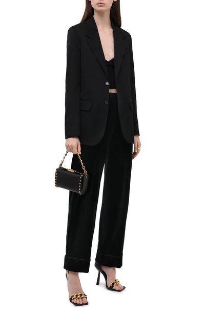 Хлопковые брюки ERMANNO SCERVINO черного цвета по цене 55750 руб., арт. D394P607IGS, фото 2 Хлопковые брюки ERMANNO SCERVINO, арт. D394P607IGS, фото 2