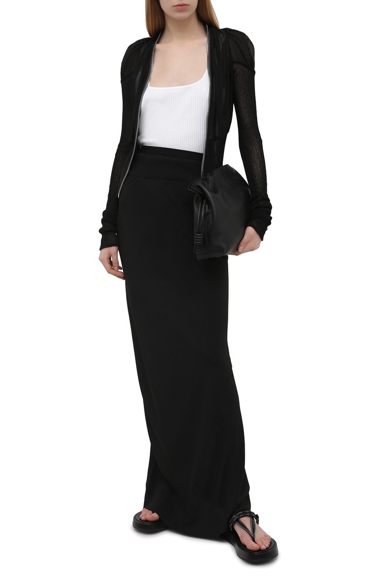 Женская юбка RICK OWENS черного цвета, арт. RP21S3333/CC | Фото 2 (Стили: Минимализм; Длина Ж (юбки, платья, шорты): Макси; Женское Кросс-КТ: Юбка-одежда; Материал внешний: Шелк, Синтетический материал; Региональные ограничения белый список (Axapta Mercury): RU)