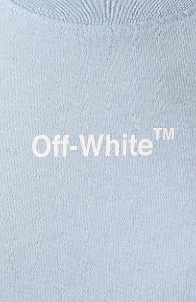 Хлопковая футболка OFF-WHITE голубого цвета по цене 19950 руб., арт. 0WAA049R20B070433301, фото 5 Хлопковая футболка OFF-WHITE, арт. 0WAA049R20B070433301, фото 5