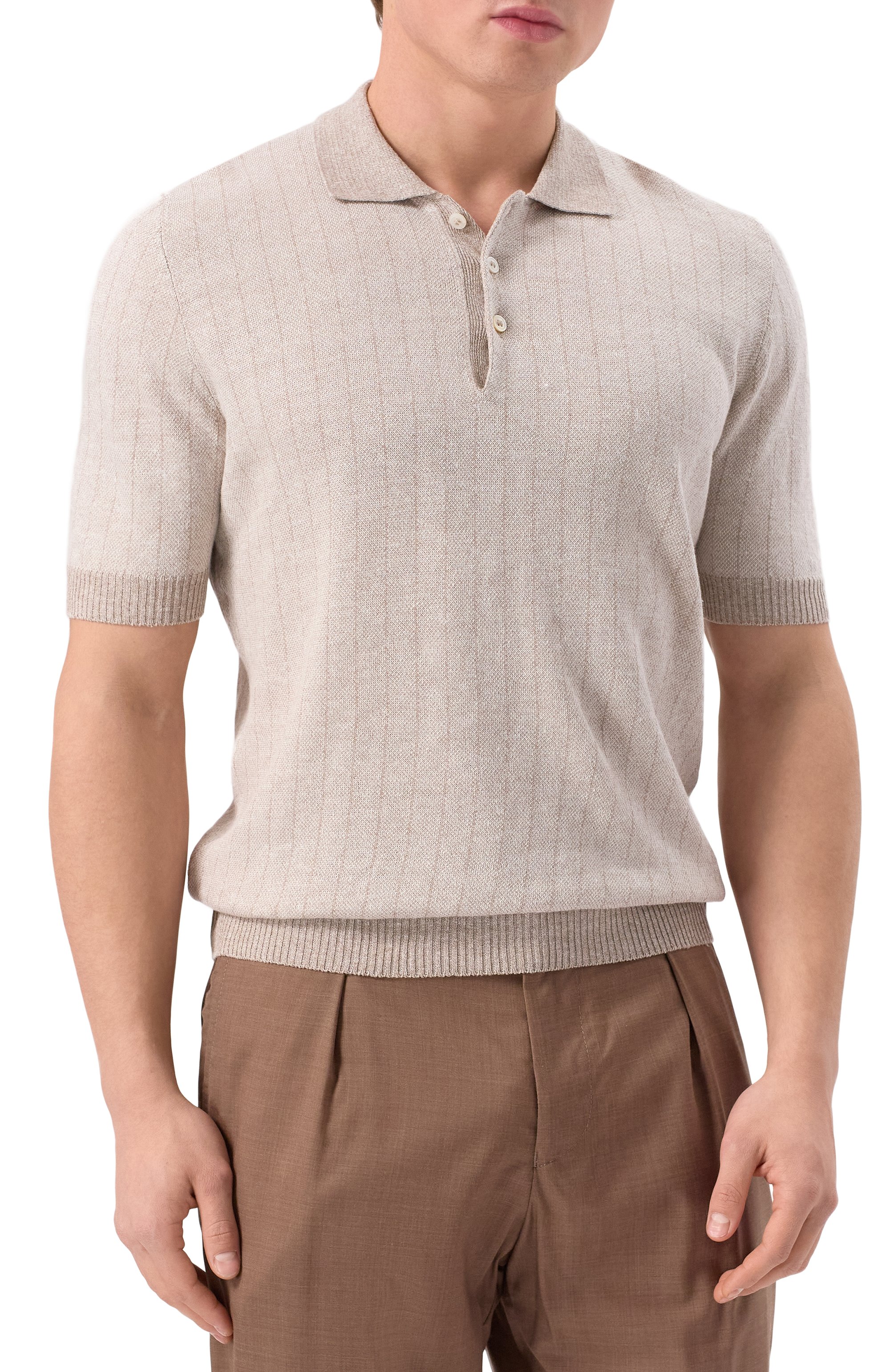 Поло изо льна и хлопка GRAN SASSO, арт. 57116/18659, фото 3