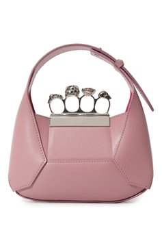 Женская сумка jewelled ALEXANDER MCQUEEN светло-розового цвета, арт. 731136/DYTAB | Фото 6 (Размер: mini; Драгоценные камни: Проставлено; Материал сплава: Проставлено; Материал: Натуральная кожа; Ремень/цепочка: На ремешке)