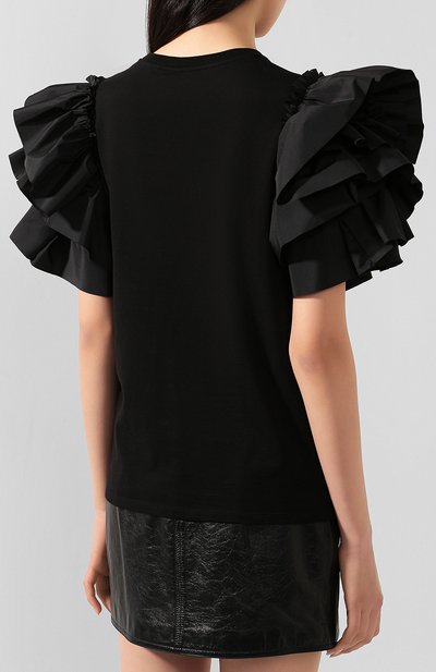 Хлопковый топ ALEXANDER MCQUEEN черного цвета по цене 77150 руб., арт. 607220/QLAAA, фото 4 Хлопковый топ ALEXANDER MCQUEEN, арт. 607220/QLAAA, фото 4