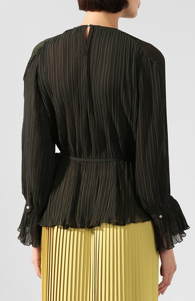 Плиссированная блузка KENZO хаки цвета по цене 32350 руб., арт. F962T01475AS, фото 4 Плиссированная блузка KENZO, арт. F962T01475AS, фото 4