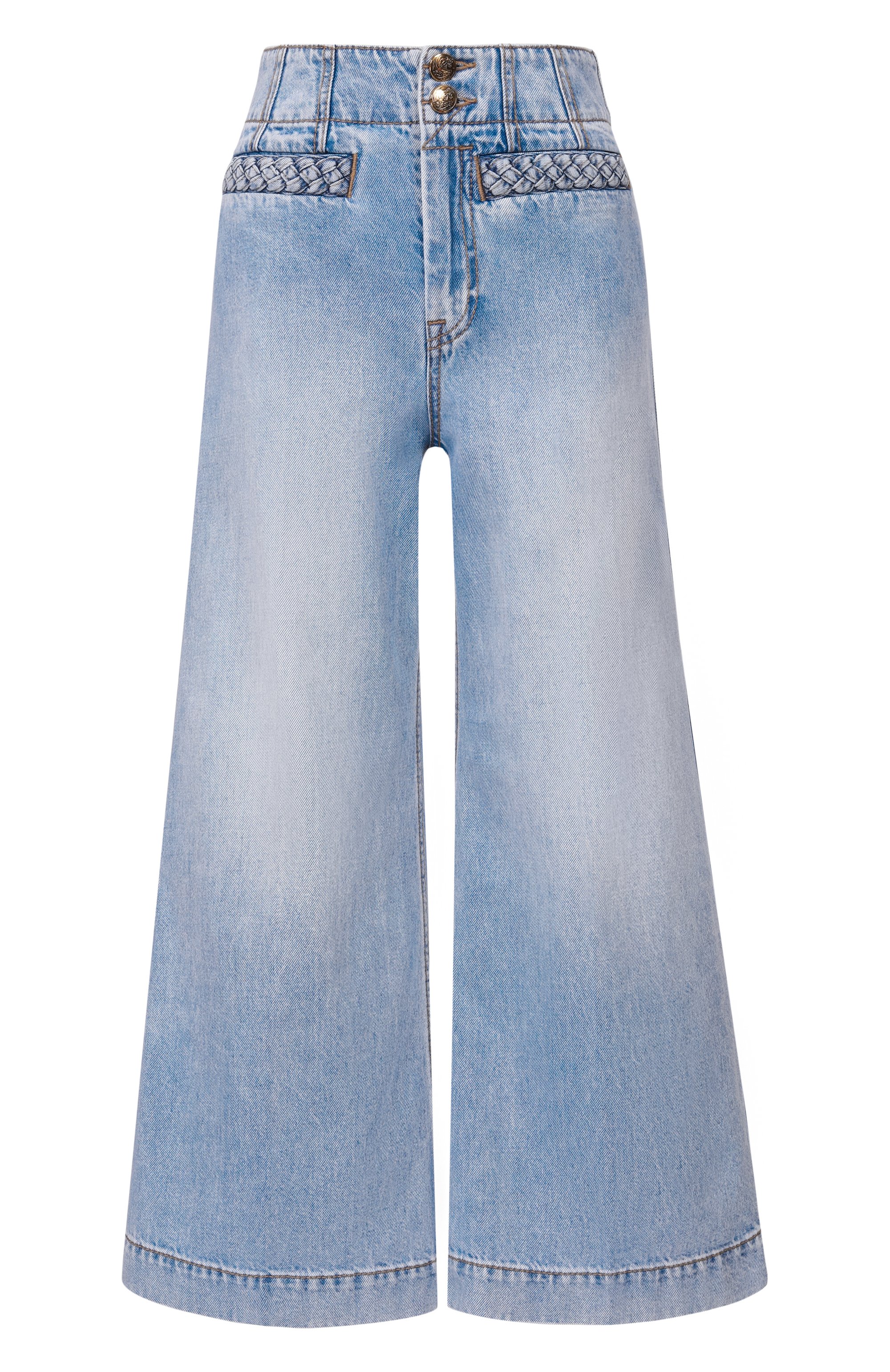 Джинсы resort ZIMMERMANN голубого цвета по цене 115500 руб., арт. 2726PRS262, фото 1 Джинсы resort ZIMMERMANN, арт. 2726PRS262, фото 1