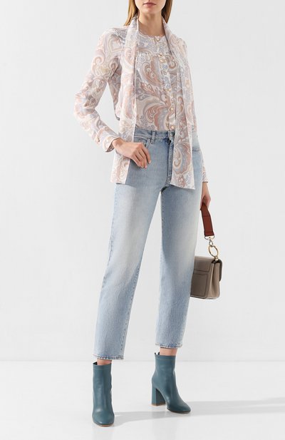 Кожаные ботильоны GIANVITO ROSSI голубого цвета по цене 121500 руб., арт. G73525.85RIC.VGIAMEL, фото 2 Кожаные ботильоны GIANVITO ROSSI, арт. G73525.85RIC.VGIAMEL, фото 2