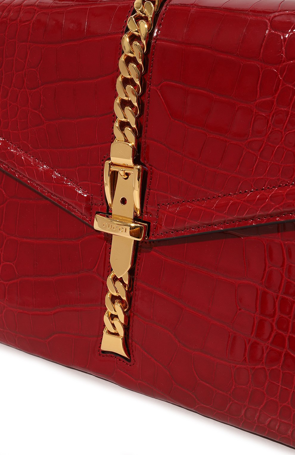 Сумка sylvie 1969 из кожи аллигатора GUCCI бордового цвета по цене 2520000 руб., арт. 602781 EV40G, фото 2 Сумка sylvie 1969 из кожи аллигатора GUCCI, арт. 602781 EV40G, фото 2