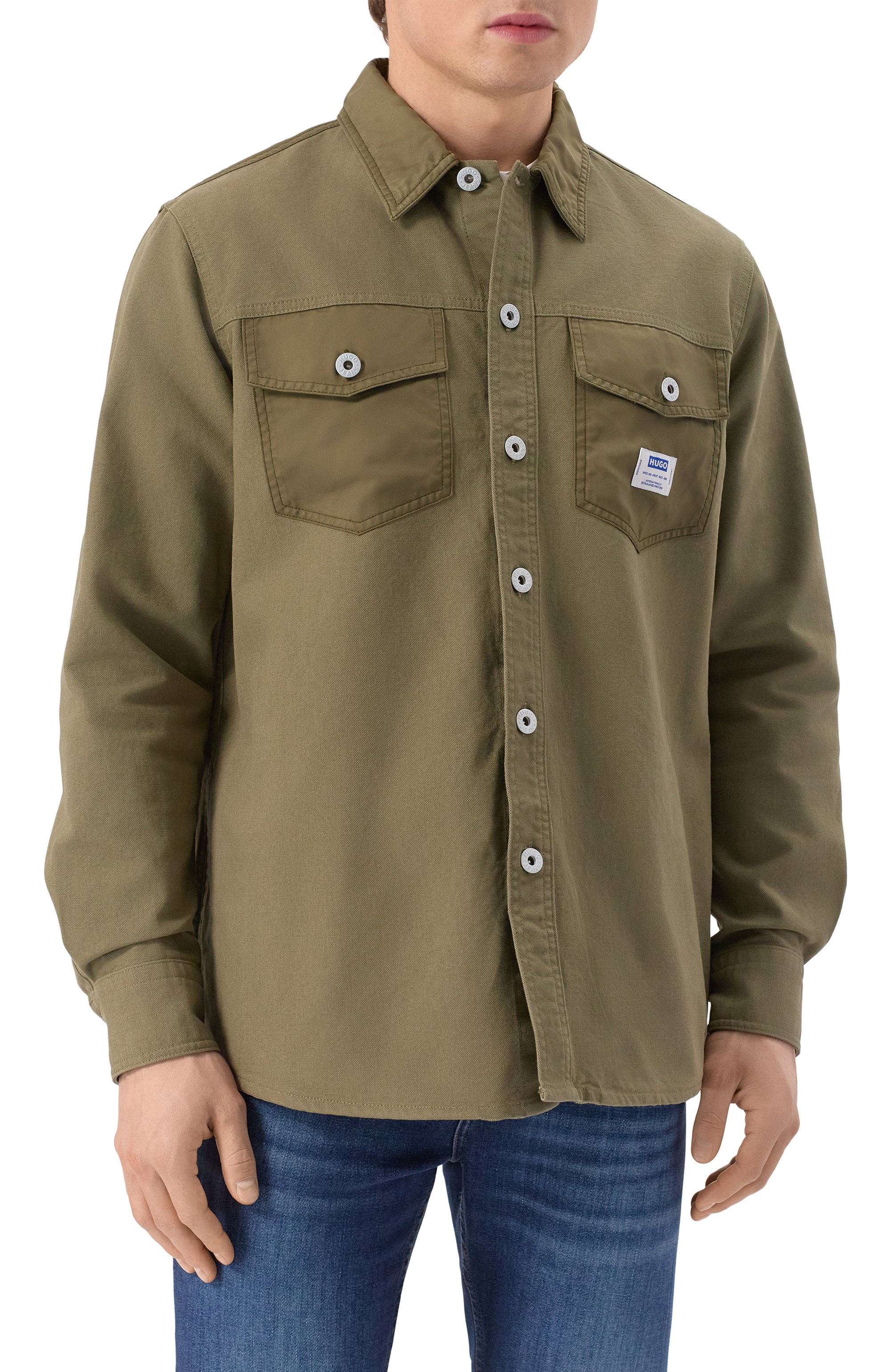 Хлопковая рубашка HUGO BLUE, арт. 50534194, фото 3