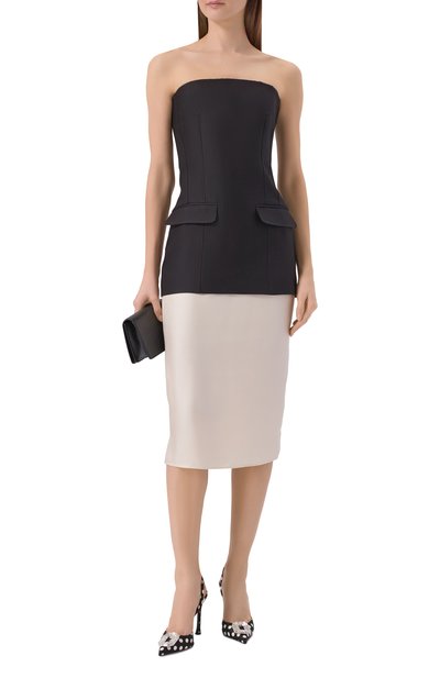 Текстильные туфли camelia 105 AMINA MUADDI черно-белого цвета по цене 138500 руб., арт. CAMELIA SLING 105/SATIN, фото 3 Текстильные туфли camelia 105 AMINA MUADDI, арт. CAMELIA SLING 105/SATIN, фото 3