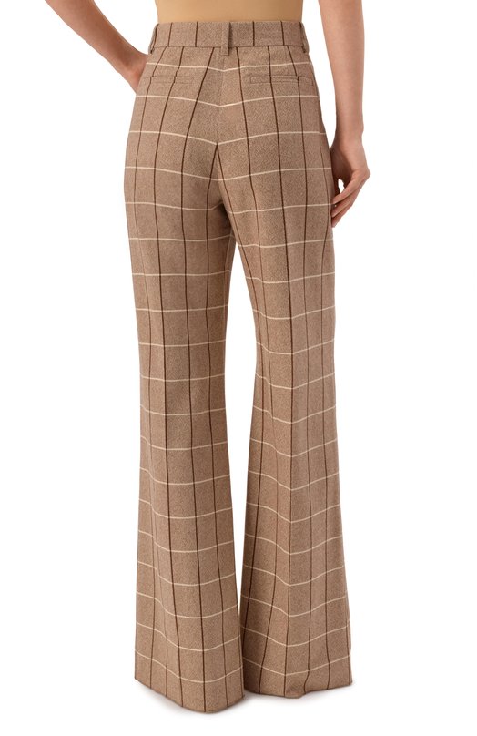 Шерстяные брюки Valentino 7B0RB6S0/9R3 Бежевый  7B0RB6S0/9R3 Фото 4