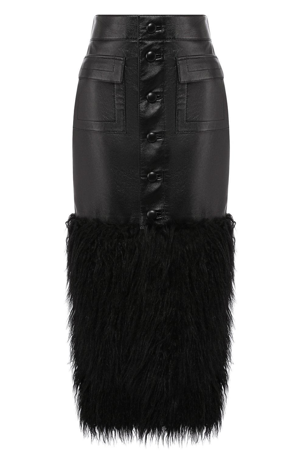 Кожаная юбка SAINT LAURENT черного цвета по цене 377000 руб., арт. 584940/YC2YY, фото 1 Кожаная юбка SAINT LAURENT, арт. 584940/YC2YY, фото 1