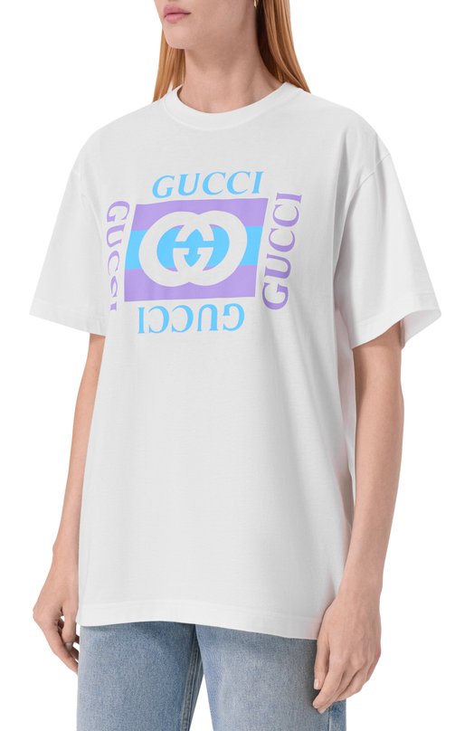 Хлопковая футболка Gucci 837959/XJHG9 Белый  837959/XJHG9 Фото 3