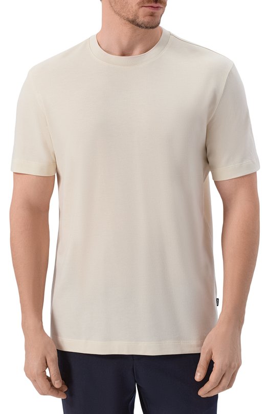 Футболка из лиоцелла и хлопка BOSS 50555102 Кремовый  50555102 Фото 3