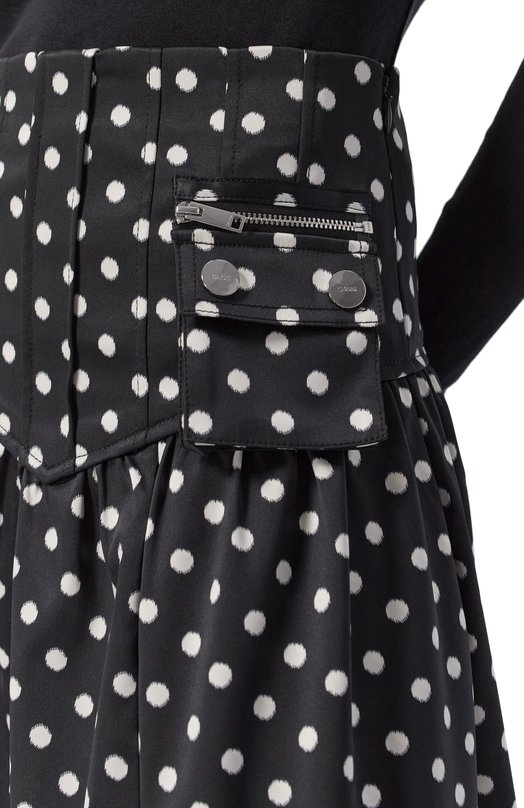 Атласная юбка Ganni A1090065 Чёрно-белый  A1090065 Фото 5