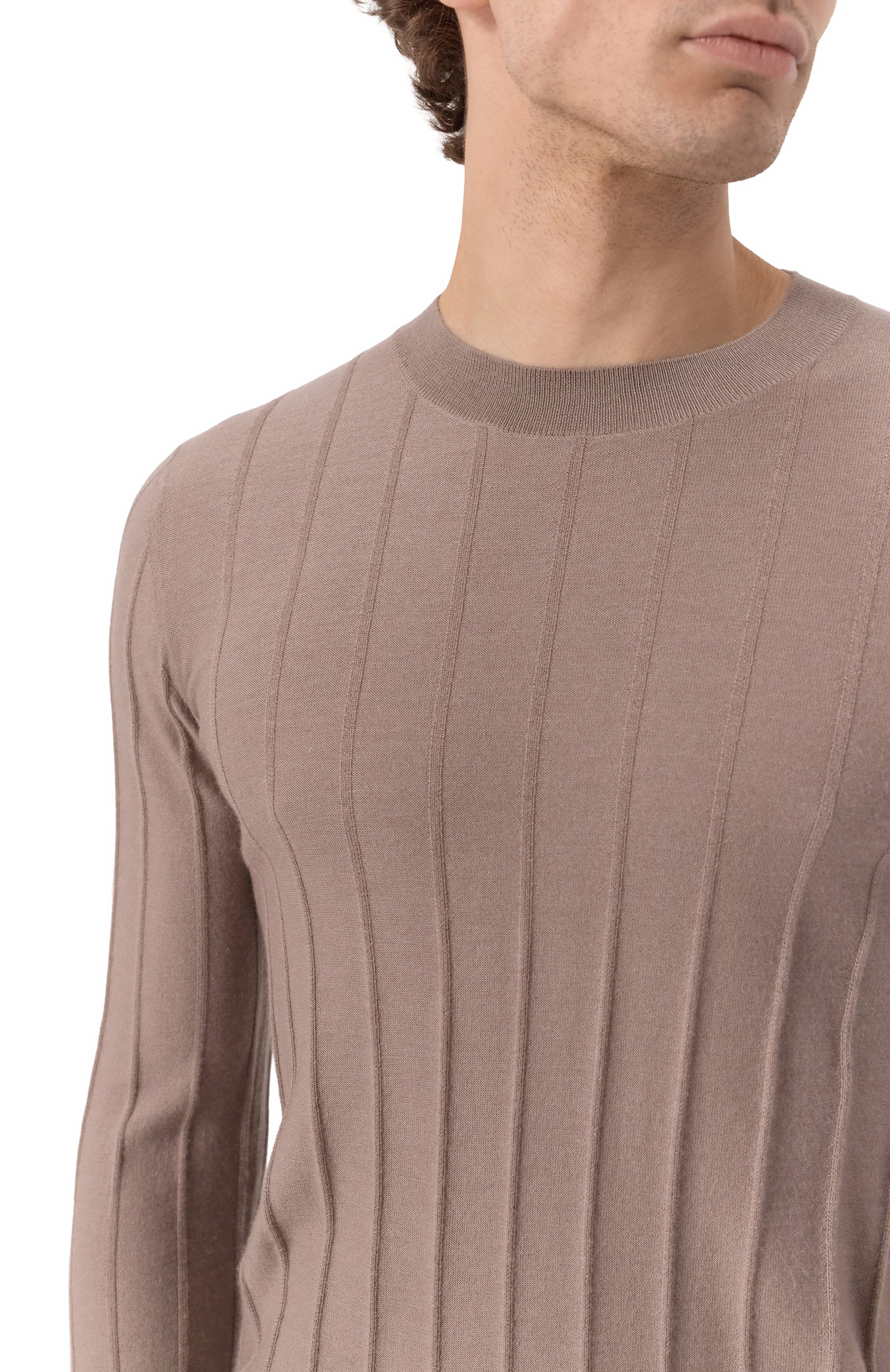 Кашемировый джемпер JACOB LEE бежевого цвета по цене 61450 руб., арт. MKT038SS25TR, фото 5 Кашемировый джемпер JACOB LEE, арт. MKT038SS25TR, фото 5