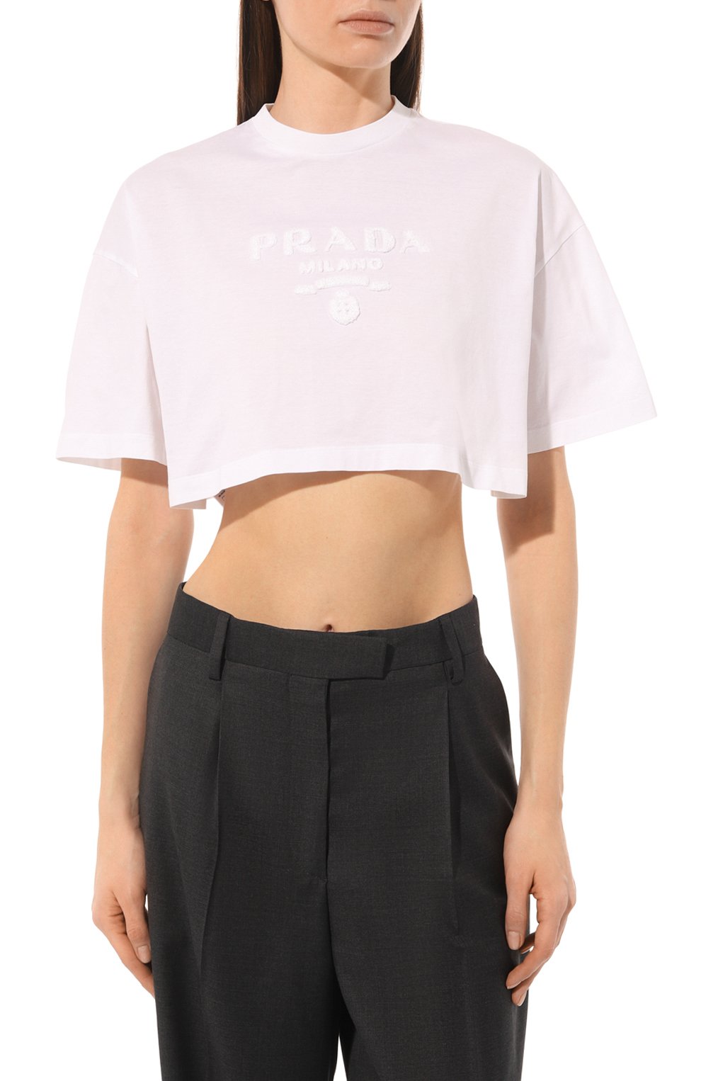 Хлопковая футболка PRADA, арт. 3560AR-10IN-F0009-212, фото 3