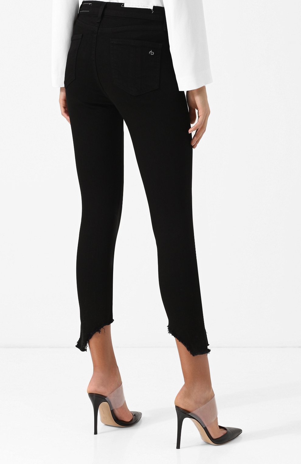 Укороченные однотонные джинсы-скинни RAG AND BONE, арт. W1566K502BLH, фото 4