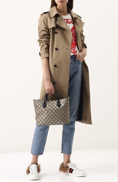 Сумка-тоут gg supreme GUCCI бежевого цвета по цене 99550 руб., арт. 473887/9IKIG, фото 2 Сумка-тоут gg supreme GUCCI, арт. 473887/9IKIG, фото 2