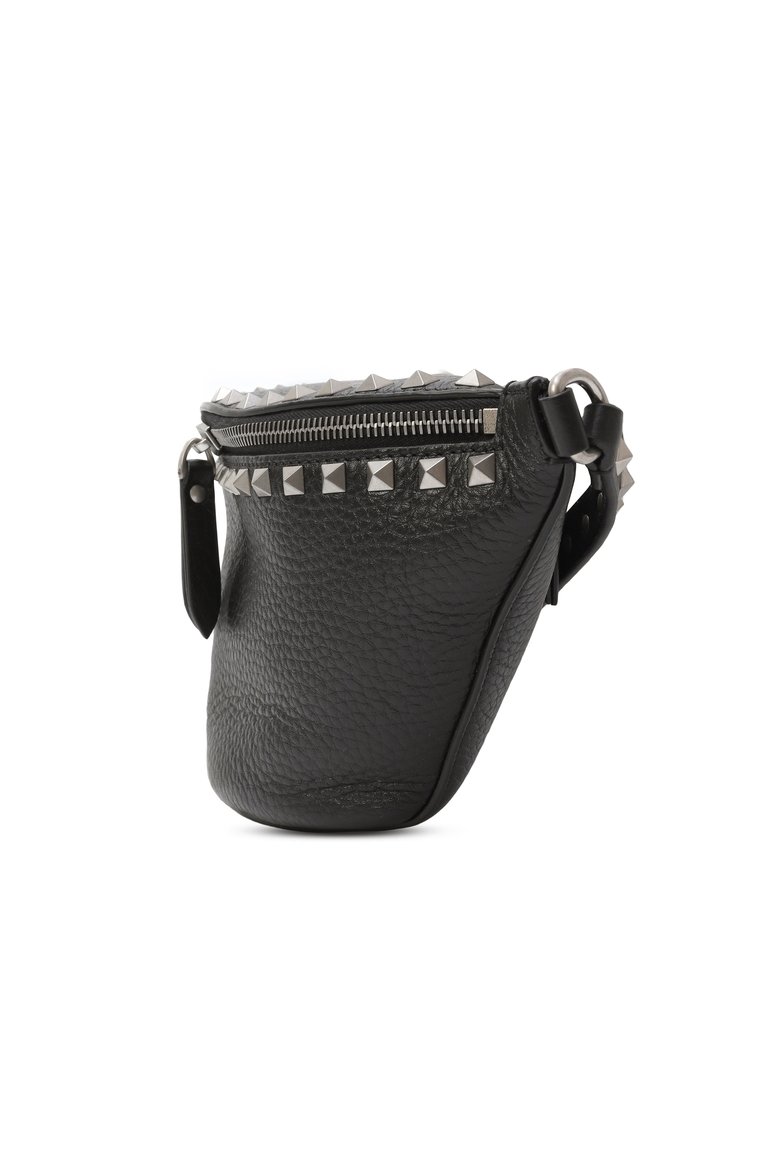 Мужская поясная сумка rockstud VALENTINO черного цвета, арт. 6Y2B0D07/KDB | Фото 4 (Ремень/цепочка: На ремешке; Размер: medium; Материал: Натуральная кожа; Случай: Повседневный)