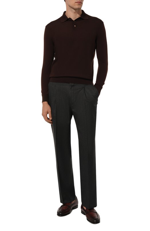 Шерстяное поло malo Коричневый, фото 2