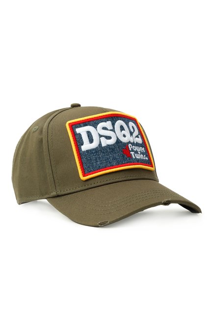 Мужская хлопковая бейсболка DSQUARED2 хаки цвета, арт. BCM0874/05C00001 | Фото 1 (Материал: Хлопок, Текстиль; Нос: Не проставлено; Материал сплава: Проставлено)