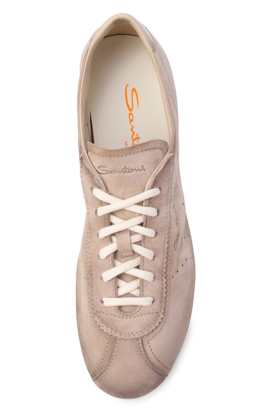 Замшевые кеды Santoni WBYG61449TIRTTNY Бежевый  WBYG61449TIRTTNY Фото 6