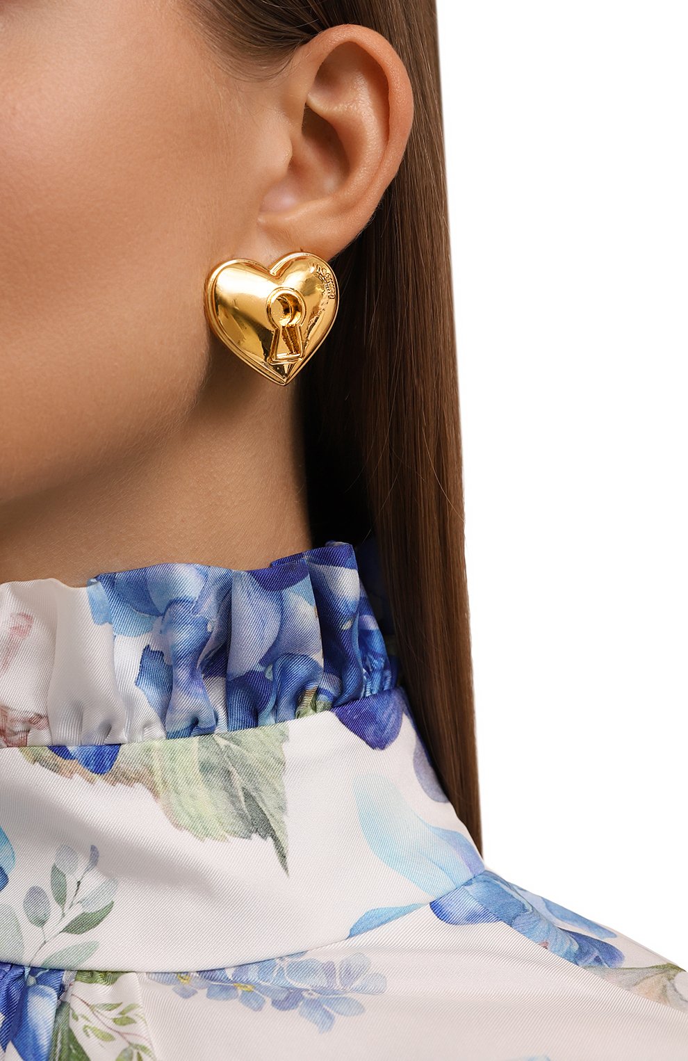 Клипсы MOSCHINO золотого цвета по цене 34150 руб., арт. 71 A9184 8404, фото 2 Клипсы MOSCHINO, арт. 71 A9184 8404, фото 2